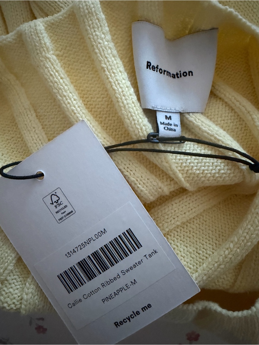 Reformation Callie Sweater Tank in Pineapple - Picture 5 of 5
